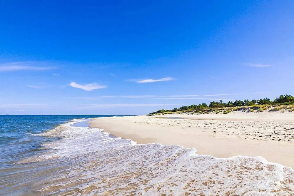 Plaża i Bałtyk w słoneczny dzień